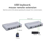 KVM over IP Extender 200m, RJ45 HDMI, dengan IR Sudut Lebar, Mendukung TCP/IP, Transmisi melalui UTP/STP, untuk PC, 100-240V, Steker AS